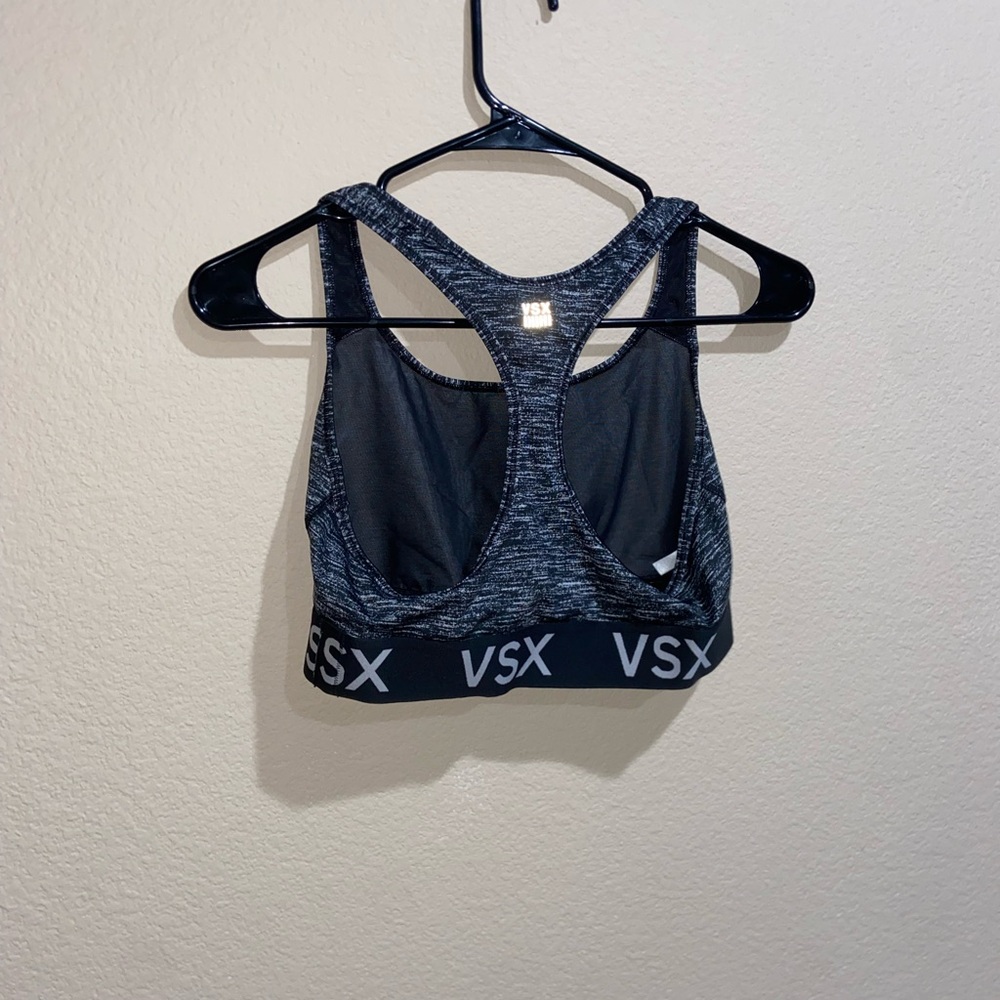 VSX grey sports bra racerback sleeveless super cute crop top fitness active wear - Picture 8 of 9